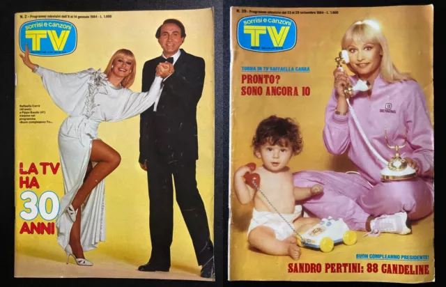 Tv Sorrisi e Canzoni 1984 Lotto riviste N.2 + N.39 Raffaella Carra' Sonia Braga