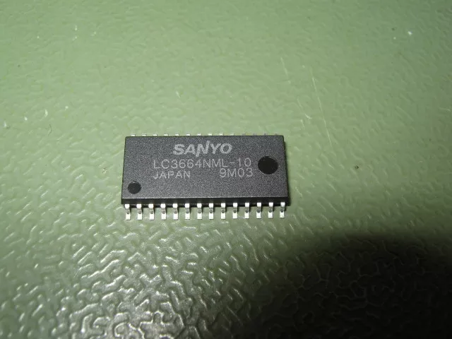 SMD SRAM Sanyo LC3664NML-10 64Kbit (8K x 8-Bit) 100ns LowPower SOP-28 Static RAM