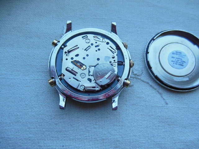 Fond De Boîtier En Acier Pour Montre Seiko Vintage - Compatible Mouvements 7T32 Ou 6A50-A4 - Occasion