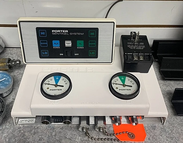 Porter Sentinel Dental Nitrous Oxygen Manual Manifold System