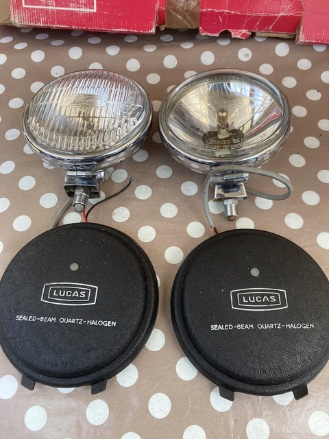 Coppia Originale Vintage Auto Classica Lucas FT/LR 6/9 6"" Lampada faretti Nebbia Anteriore