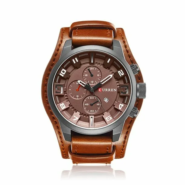 CURREN 8225 Quartz Fashion Watch Leather Strap Analog Display