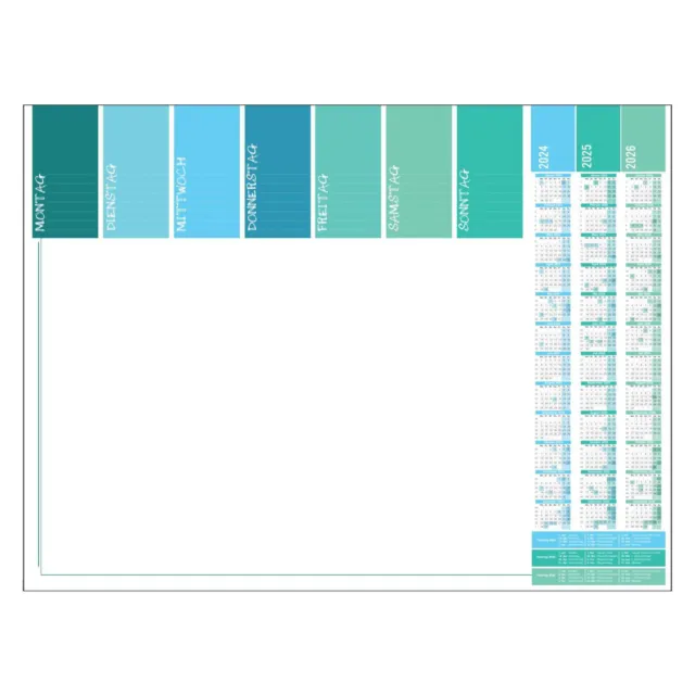 Schreibtischunterlage Schreibunterlage Papier 50 Blatt Kalender 2024/25/26 A2