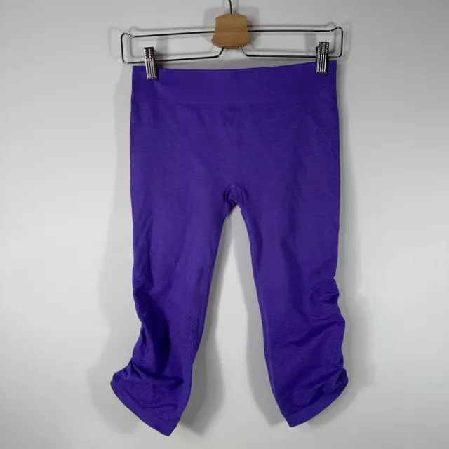 IVIVVA by Lululemon Crop Leggings Seamless Knit 16" Purple Girl's 14