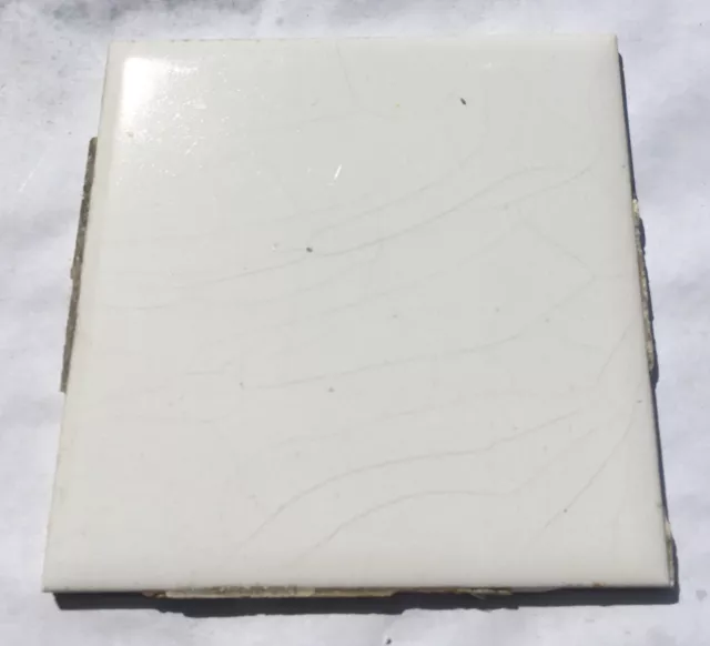 White 4x4 Vintage Ceramic Tile HR Johnson England -1Sq Ft- Salvaged