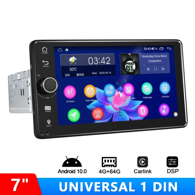 Joying 7" 1 DIN Android 10 Head Unit DSP Navigation With Physical Button 4+64GB