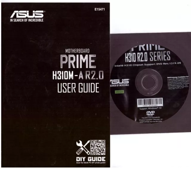 DRIVER DVD + MANUALE x scheda madre main board ASUS Prime H310M-A R2.0