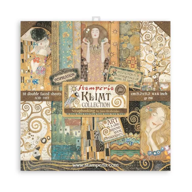 NEW Stamperia  6" x 6" Paper Sheets Klimt