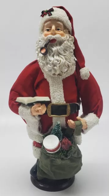 Kirkland Signature Fabric Mache Santa Claus Decoration 11" Book & Gifts Vintage