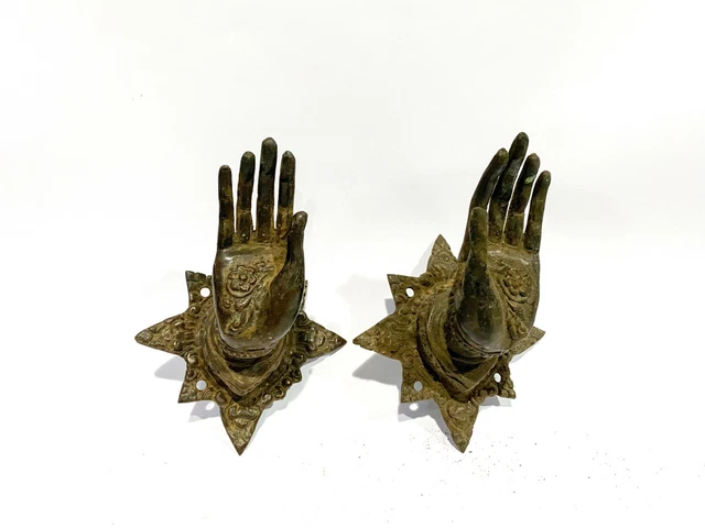 Vintage Pair Hand 4.7", Holiday Decor, Gift Idea, Akash Mudra Hand unique coat