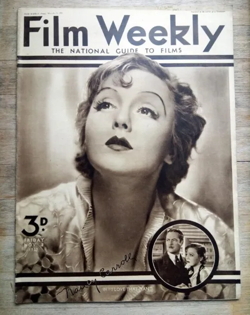 Film Weekly magazine 1933 Nancy Carroll, Mickey Mouse Walt Disney, Ginger Rogers