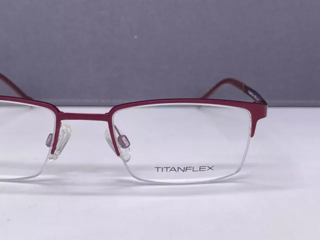 TitanFlex Brille Damen Rot Halbrand Rechteckig Matt 820785 Germany