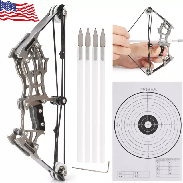 6" Mini Compound Bow Kit Toy Arrows Target Shooting Archery Gift Pocket Bow