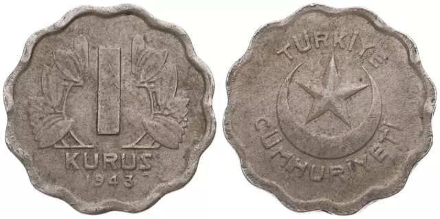 Türkei - Turkiye 1 Kurus 1935-1944 - Turkey KM# 861, 867 verschiedene Jahrgänge