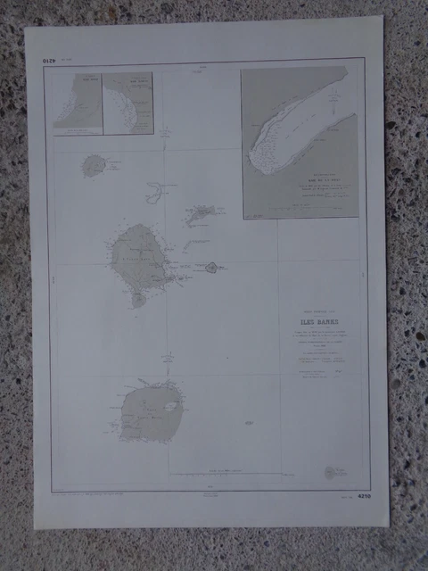 CARTE  MARINE /  Îles Banks Océan Pacifique sud  1928