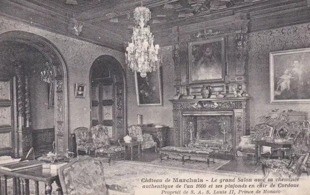 CPA 02 Chateau de MARCHAIS Le Grand Salon avec sa Cheminée authentique de 1600