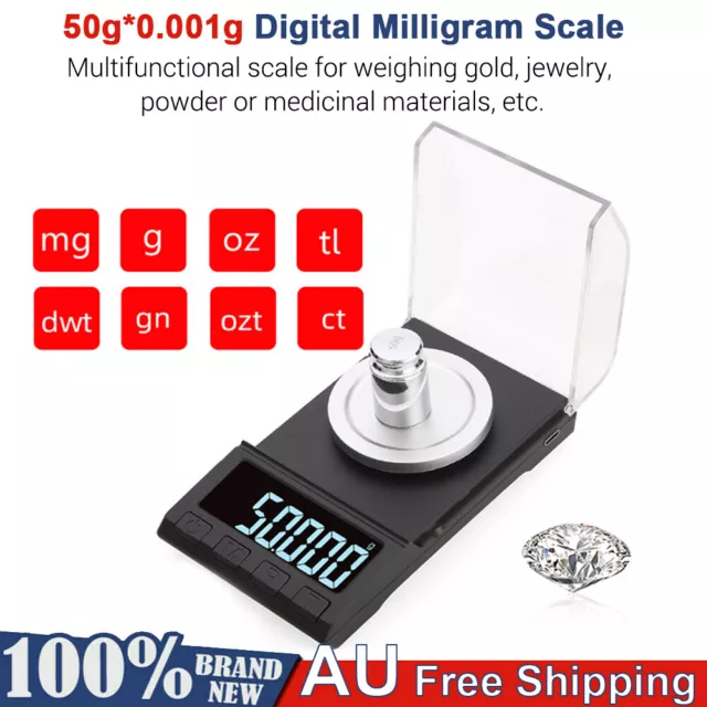 50g*0.001g Digital Pocket Electronic Scale Jewelry Scale Milligram Powder Scale