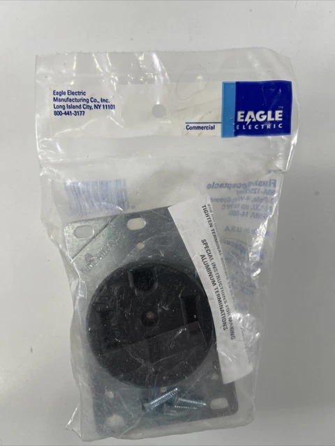 NEW EAGLE ELECTRIC Flush Receptacle #50A 125/250V 3-Pole 4-Wire Grounding