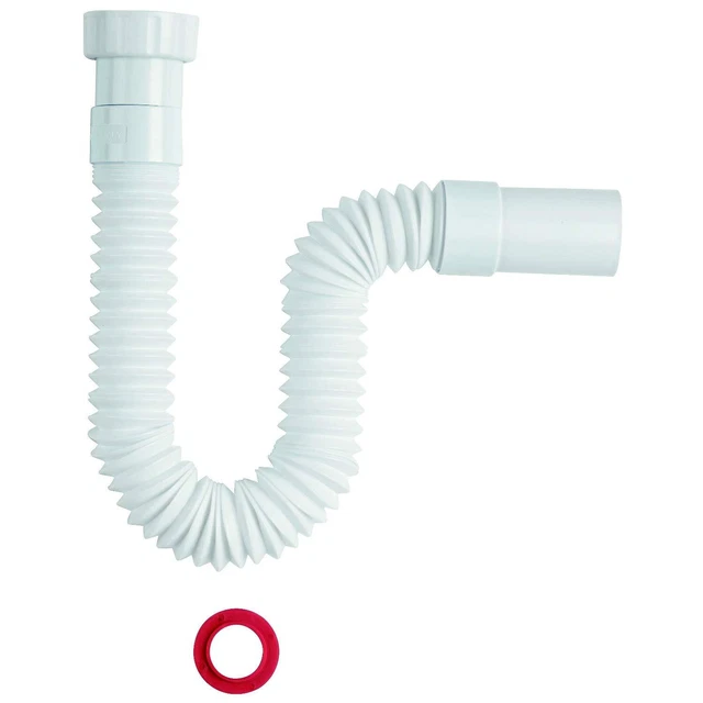 Siphon Drain Tuyau Flexible Et Extensible UNIVERSEL 1-1/4" Ou 1-1/2" Et Sortie De 32 Ou 40 Mm Pour Lavabo, évier, Bidet, Salle De Bain