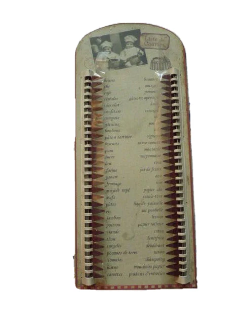 FRENCH metal SHOPPING LIST commissions courses plaque child cook cake