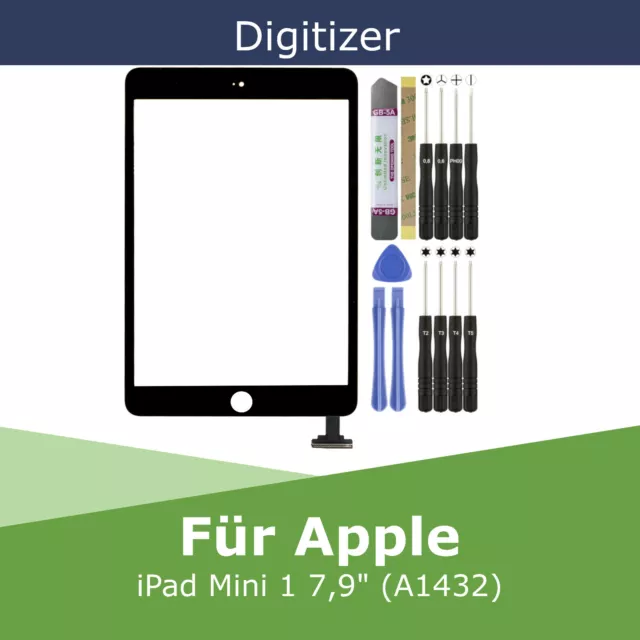 Digitizer für Apple iPad Mini 1 A1432 Schwarz Touchscreen Glas Display Scheibe