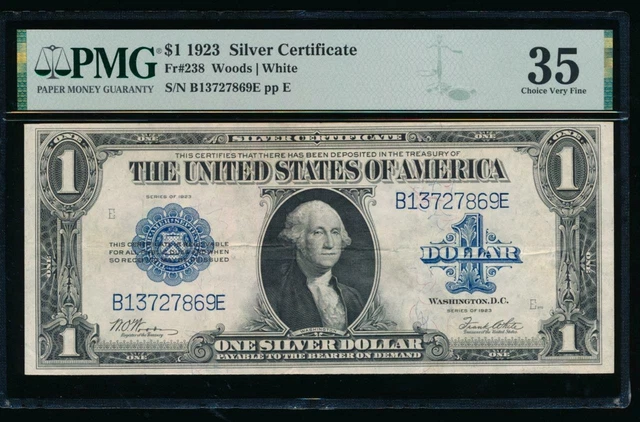 AC Fr 238 1923 $1 Silver Certificate PMG 35