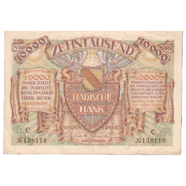 [#333908] German States, 10,000 Mark, 1923-04-01, EF(40-45)