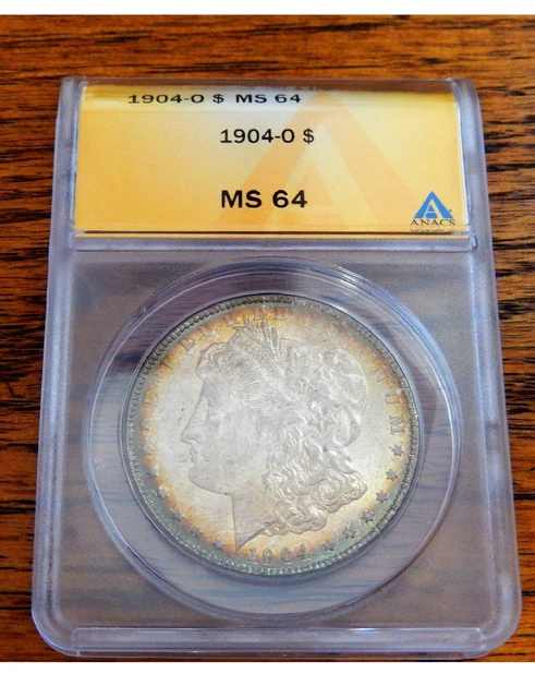 1904-O MORGAN DOLLAR $1 ANACS MS 64 Gold Toned business New Orleans Mint