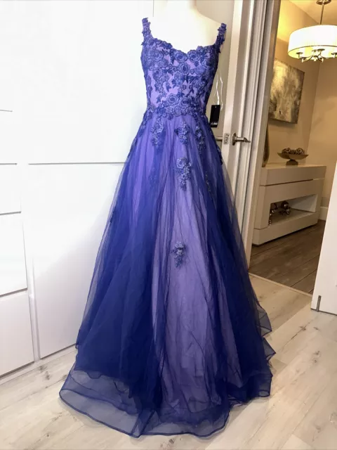 New La Femme Dress- Periwinkle- Prom-Ballgown- Size 6 - Blue- Purple