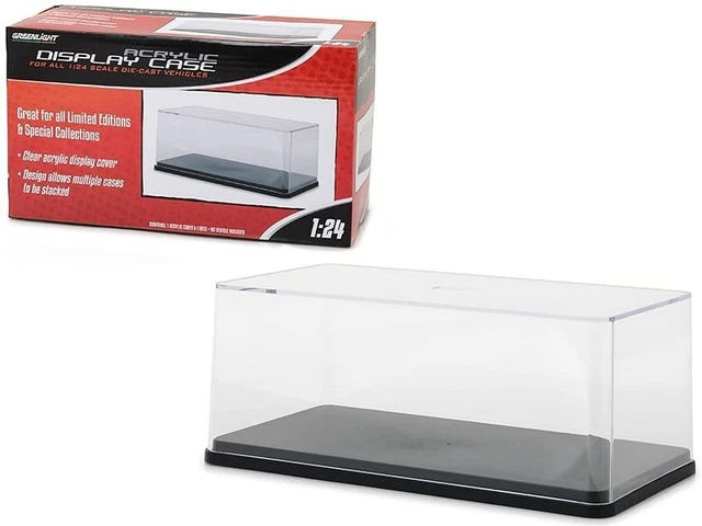 Collectible Display Show Case with Black Plastic Base for 1/24 Scale Models by