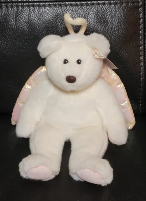 Ty Beanie Baby Halo Angel Bear with brown nose 1999 Retired 14"