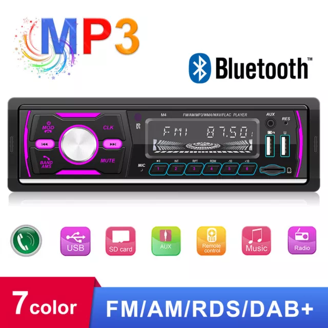 Autoradio Dab + Rds Con Vivavoce Bluetooth Usb Aux Sd Mp3 1Din Fm Am De