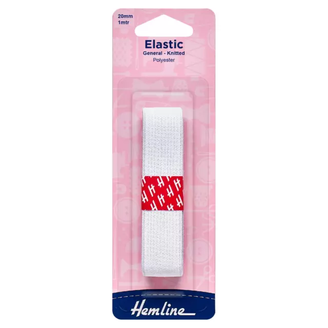 Hemline General Usage Tricoté Élastique: 1m X 20mm