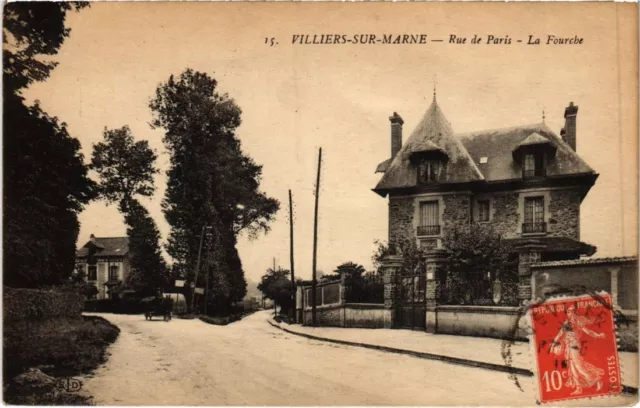 CPA AK Villiers s Marne Rue de Paris-La Fourche FRANCE (1282929)