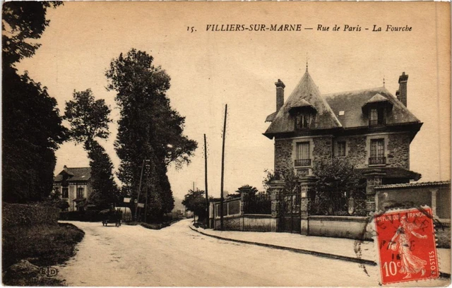 CPA AK Villiers s Marne Rue de Paris-La Fourche FRANCE (1282929)