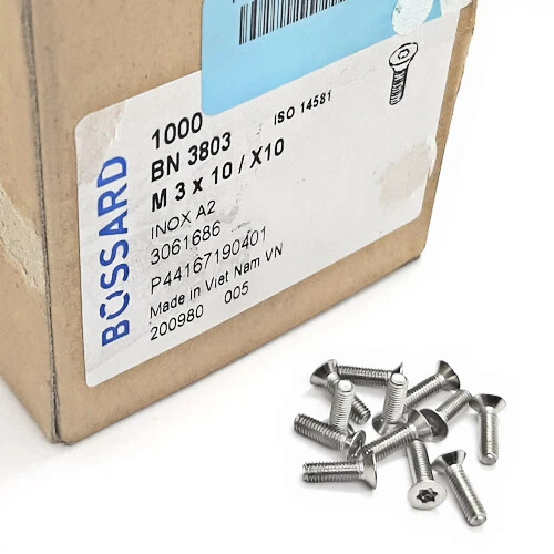 [250pz] 3061686 M3X10/BN3803 ISO14581 VITE