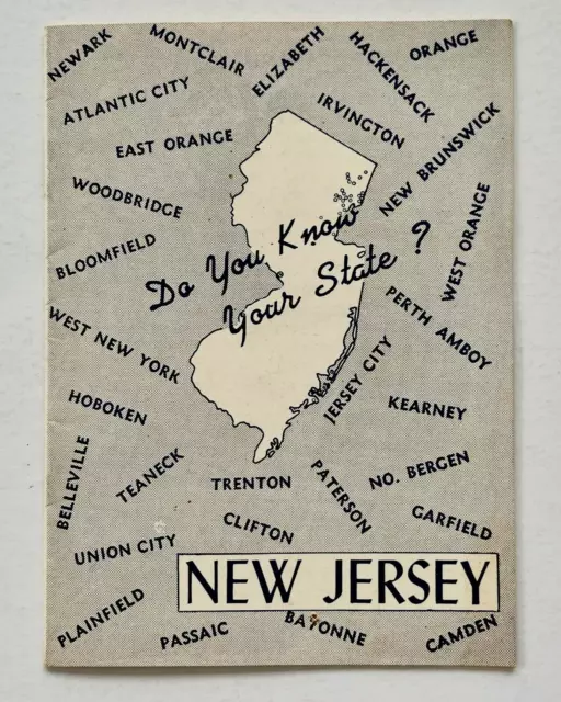 1947 New Jersey Do You Know Your State Vintage Quiz Booklet Teacher Answers NJ