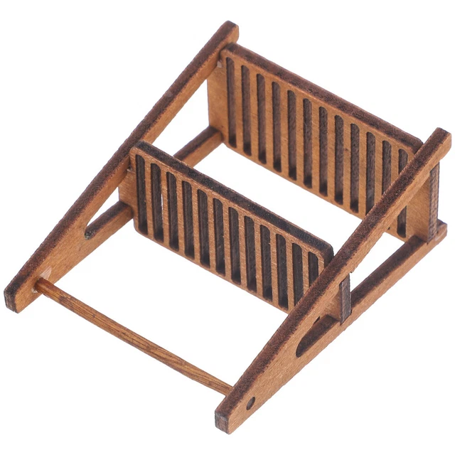 Dollhouse Bookshelf Display Miniature Wood Magazine Rack Double Layer