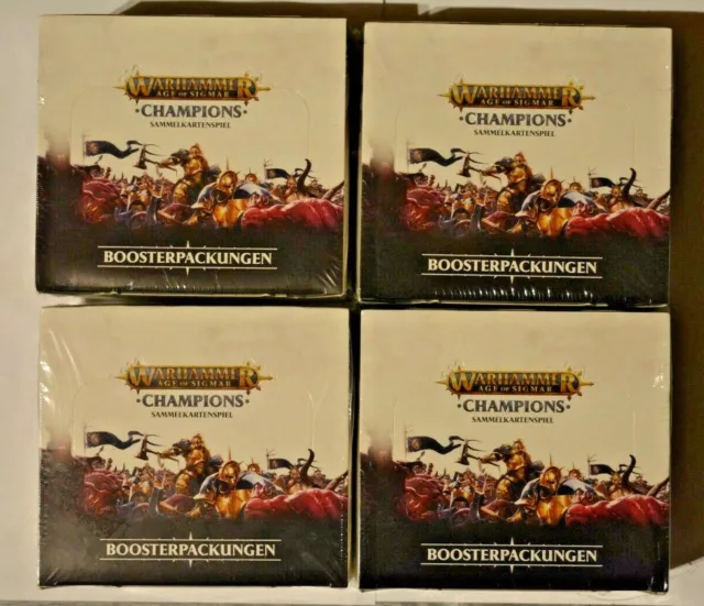 Warhammer Champions Age of Sigmar-4xDisplay in Folie a 24 Booster=96 Booster TCG