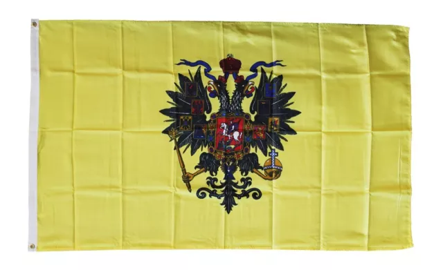 Imperial Flag of Russia 3x5 ft Russian Tsar Czar Eagle Shield Standard Coat Arms