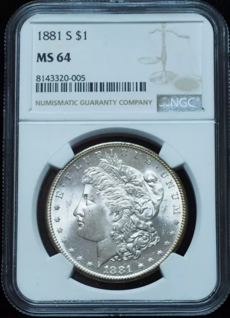 1881-S Morgan Dollar MS64 NGC - Bright White