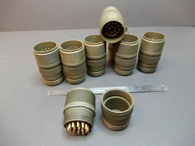 Amphenol Cannon AN3101A-20-29P 17 Pin Plug Connectors Gold Qty 8