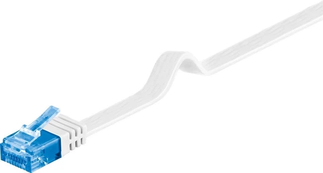 5x CAT 6a Netzwerkkabel Flachkabel; CAT FLAT 6a-0300 U/UTP WEISS 3m