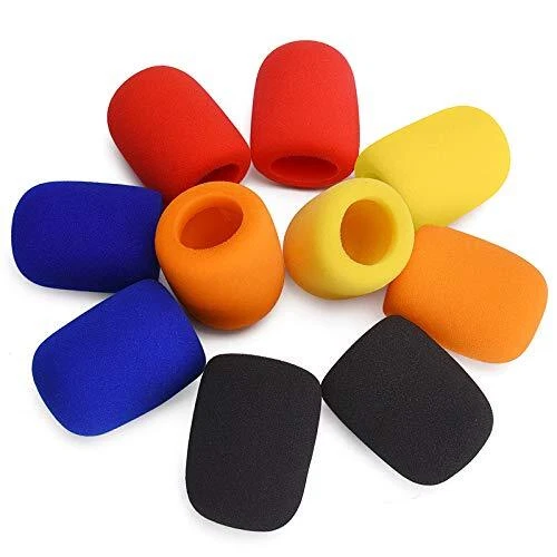 Colorful Microphone Covers - Handheld Windscreen Sponge (10-Pack)