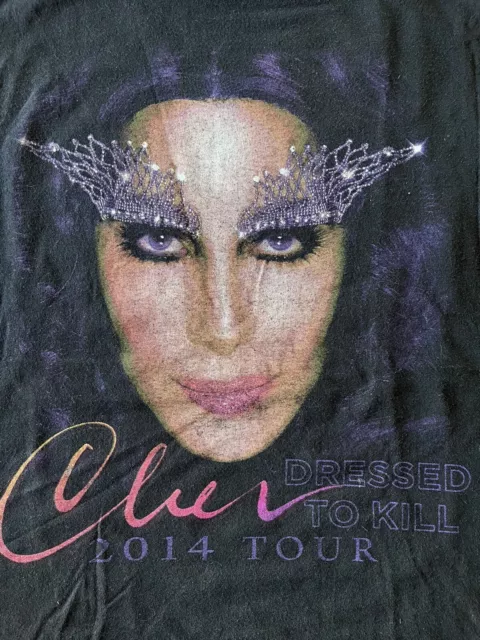 Cher Dressed To Kill 2014 Tour Lauper Benatar Band Graphic T Shirt Size XL