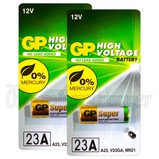 2x Gp 23A Alkalisch Super Batterien 12V MN21 A23 E23A V23GA 3LR50 LRV08 Pack 1