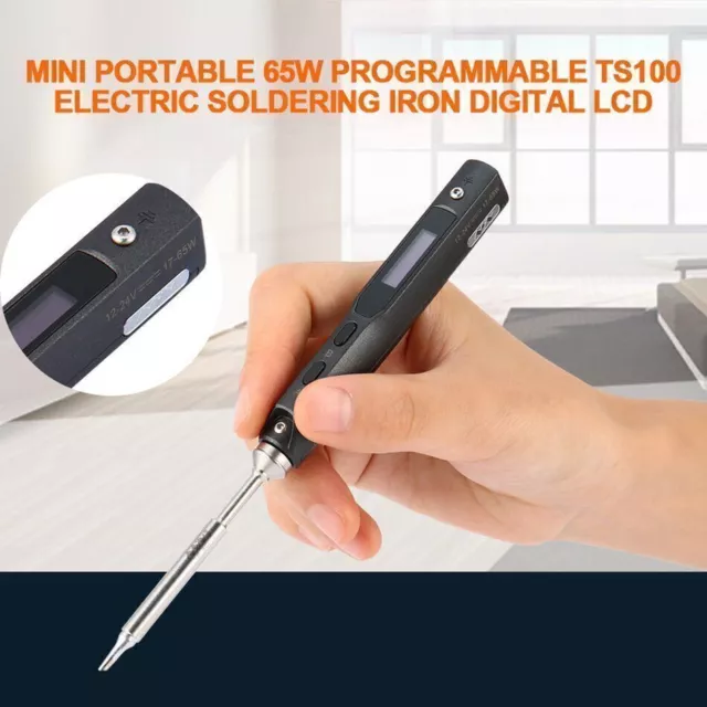 Mini Portable TS100 65W Black Digital LCD Electric Soldering Iron Kit