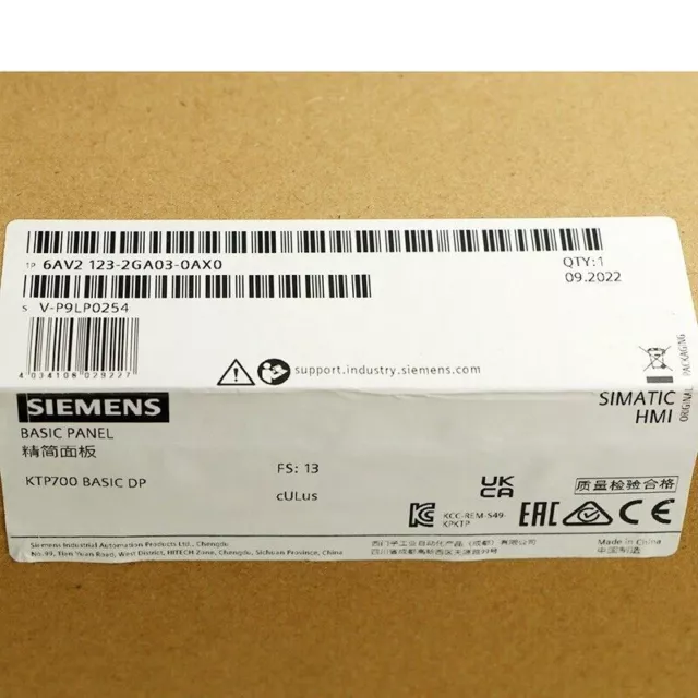 New Siemens 6AV2123-2GA03-0AX0 SIMATIC HMI, KTP700 Basic DP 6AV2 123-2GA03-0AX0