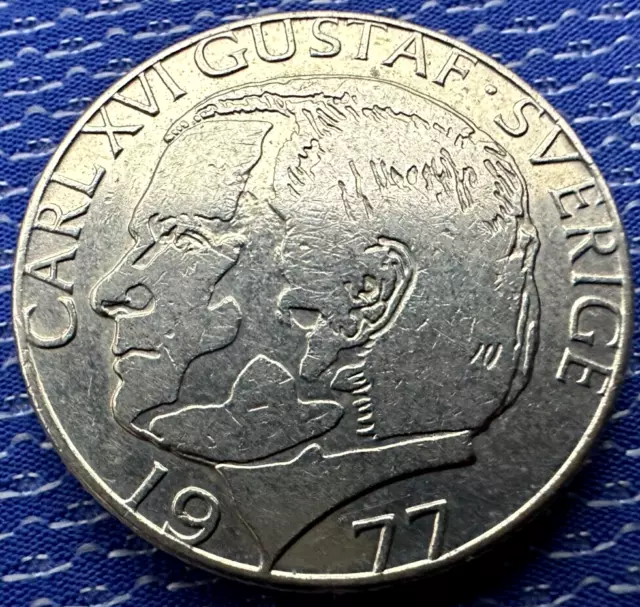 1977 Sweden 1 Krona Coin UNC      #K2460