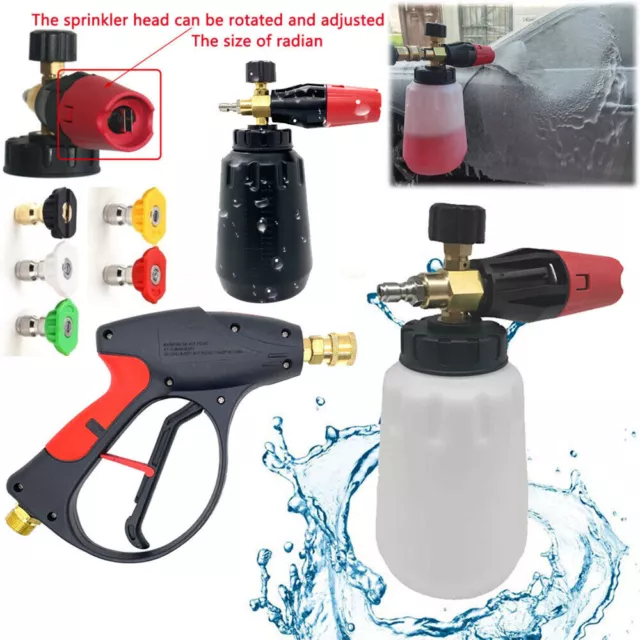 Snow Foam Lance Cannon Soap Bottle Sprayer High Pressure Washer Gun Jet Car Wash